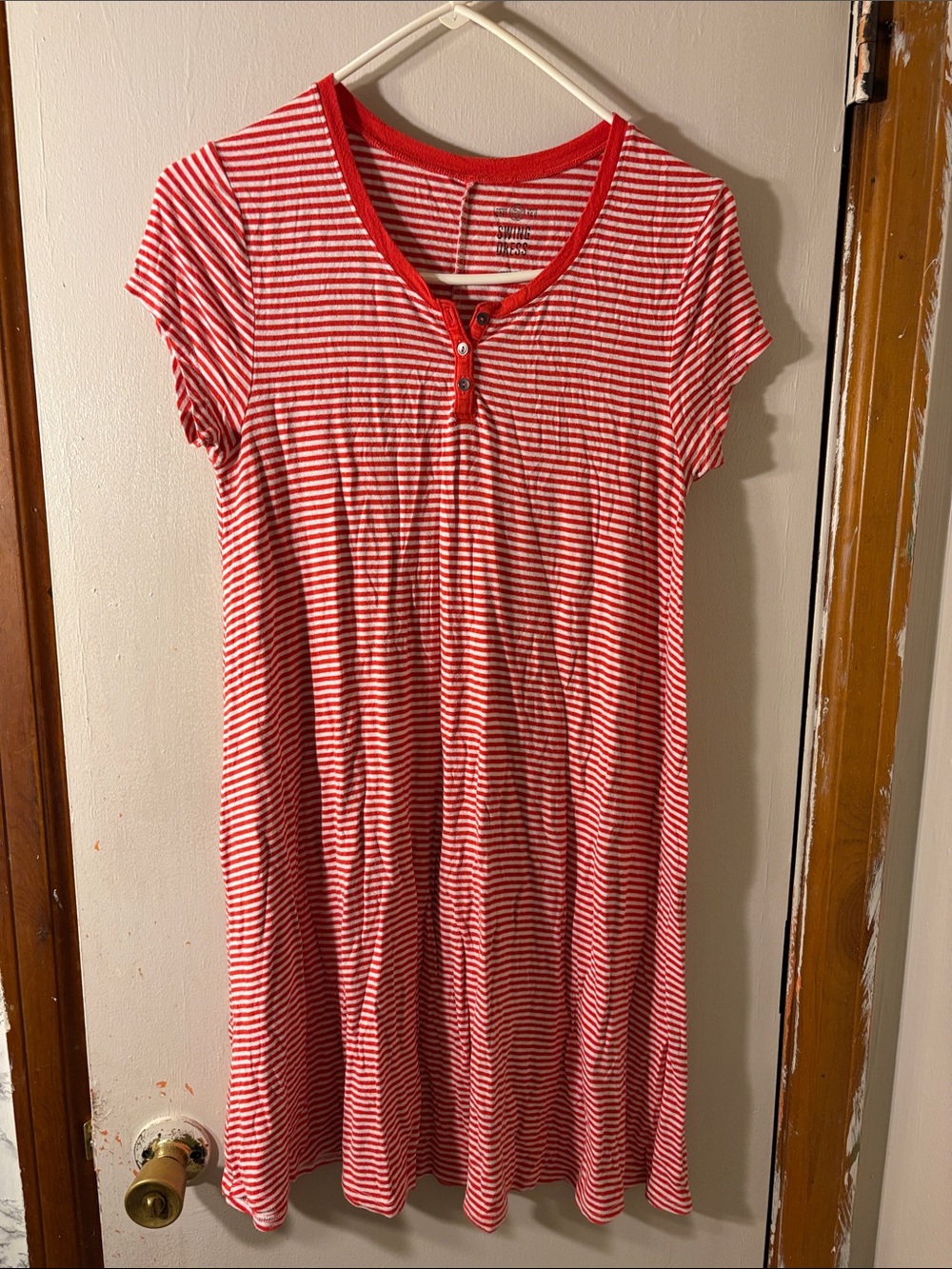 *3 items for $25* SO Red and White Striped Short Sleeve Dress